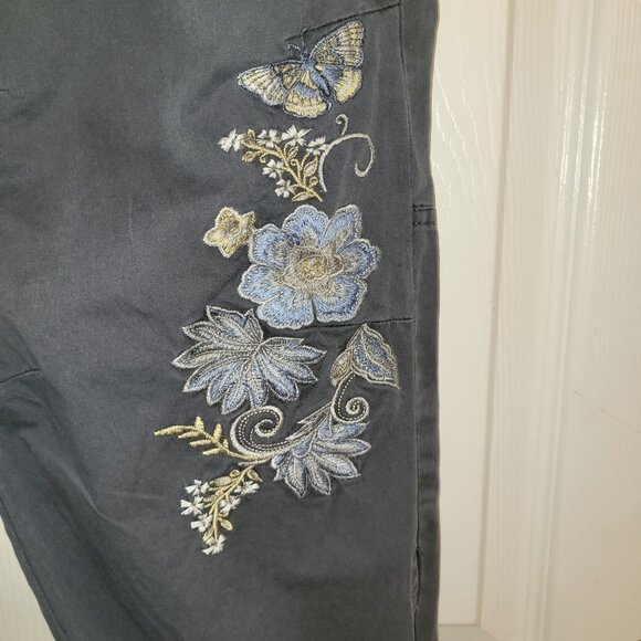 Sundance Cotton Embroidered Crop Cargo Jogger Pants - Picture 3 of 8